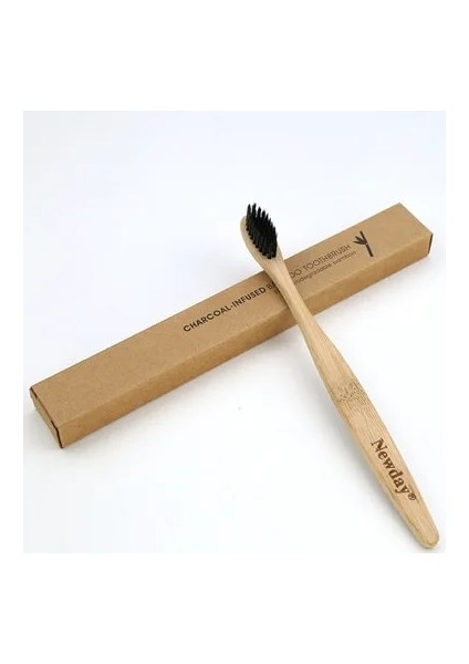 Siyah Stil 2 Adet Diş Fırçaları Çevre Dostu Bambu Saplı Yumuşak Kıllar Biyolojik Olarak Parçalanabilir Çevresel Olarak Taşınabilir Seyahat Diş Fırçası Seti (Yurt Dışından)