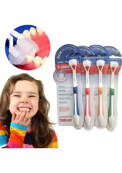 Yetişkin-Mavi Tarzı 3 Taraflı Silikon Diş Fırçası Ağız Sağlığı Temizleyici Diş Profesyonel Güvenlik Temiz Nano Diş Fırçası Bakımı Çocuk Yetişkin (Yurt Dışından) fiyatları
