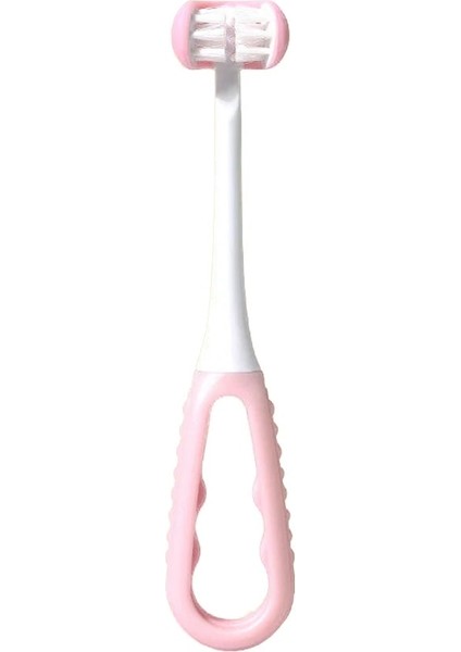 Pembe B Stili Nano Diş Fırçası Çocuklar Üç Taraflı USB Şarj Edilebilir 3D Ultrasonik U-Şekilli Diş Temizleme Fırçası Çocuklar Için Diş Ağız Bakımı (Yurt Dışından)