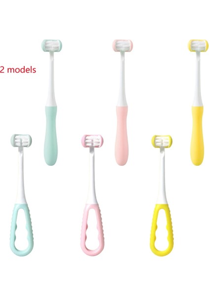 Pembe B Stili Nano Diş Fırçası Çocuklar Üç Taraflı USB Şarj Edilebilir 3D Ultrasonik U-Şekilli Diş Temizleme Fırçası Çocuklar Için Diş Ağız Bakımı (Yurt Dışından)