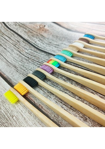 1194-P-1 Stili Bambu Diş Fırçası Çevre Dostu Ürün Vegan Diş Fırçası Gökkuşağı Siyah Ahşap Yumuşak Elyaf Yetişkinler Ağız Bakımı Için Seyahat Seti (Yurt Dışından) fırsatları