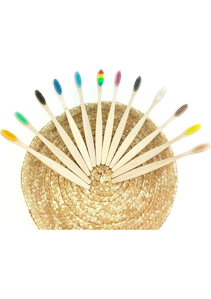 1194-P-1 Stili Bambu Diş Fırçası Çevre Dostu Ürün Vegan Diş Fırçası Gökkuşağı Siyah Ahşap Yumuşak Elyaf Yetişkinler Ağız Bakımı Için Seyahat Seti (Yurt Dışından) indirimleri