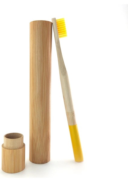 493-I-1 Tarzı Bambu Tüplü Bambu Diş Fırçası Çevre Dostu Doğal Bambu Diş Fırçası Seyahat Çantası Yumuşak Kafa Dişleri Bruacking (Yurt Dışından)