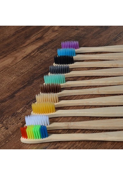 5 Gri 5 Yeşil Stil Yeni Tasarım Karışık Renkli Bambu Diş Fırçası Çevre Dostu Ahşap Diş Fırçası Yumuşak Kıl Ucu Kömür Yetişkinler Ağız Bakımı Diş Fırçası (Yurt Dışından)