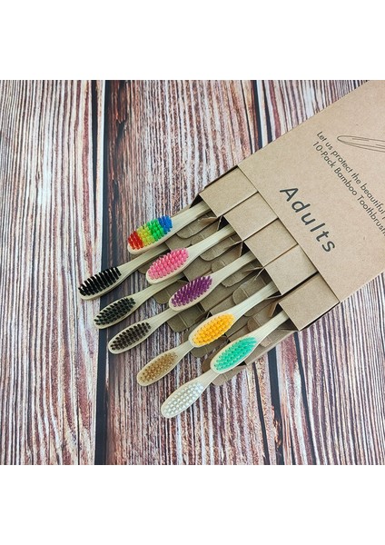 Kahverengi Tarzı Lot Bambu Ahşap Diş Fırçası Yumuşak Saç Korkuluk Diş Fırçaları Doğal Bambu Kömür Diş Fırçası Eksiz Kraft Paketi (Yurt Dışından) fiyatları