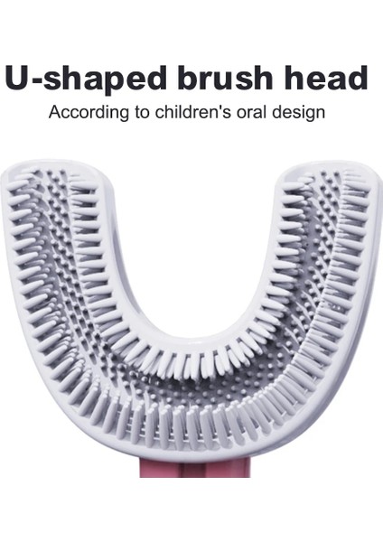 02 Yaş 6-12 Tarzı Çocuklar Diş Fırçası U-Şekilli Bebek Diş Fırçası Saplı Silikon Ağız Bakımı Temizleme Fırçası Bebekler Için Yaş Diş Eti Için (Yurt Dışından)