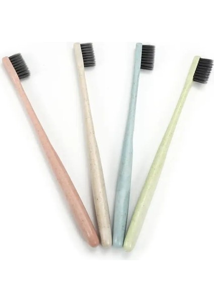 Mavi Stil 1 Adet Buğday Samanı Sapı Yumuşak Bambu Kömür Diş Fırçası Diş Temizleme Brusheortable Seyahat Toz Geçirmez Diş Fırçası Kapağı (Yurt Dışından) fırsatları