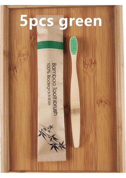 5 Adet Yeşil Stil Bambu Diş Fırçaları Çevre Dostu Diş Fırçaları Taşınabilir Yeniden Kullanılabilir Yetişkin Ahşap Yumuşak Diş Fırçası Ev Seyahat Otel Kullanımı Için (Yurt Dışından)