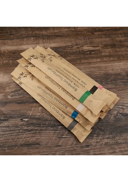 No.3 Tarzı Olorful Diş Fırçası Doğal Bambu Diş Fırçası Seti Yumuşak Kıl Kömür Dişleri Eko Bambu Diş Fırçaları Dişler Ağız Bakımı (Yurt Dışından)
