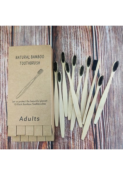 Siyah Stil Lot Bambu Ahşap Diş Fırçası Yumuşak Saç Korkuluk Diş Fırçaları Doğal Bambu Kömür Diş Fırçası Eksiz Kraft Paketi (Yurt Dışından)