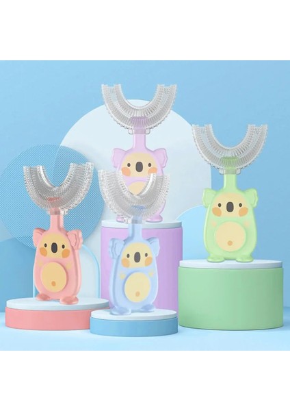 Mavi Küçük Stil Bebek U Şekli Diş Fırçası Ergonomik Tasarım 45 Derece Diş Temiz Yumuşak Kürk Malzeme Diş Fırçası Çocuklar Günlük Malzemeleri (Yurt Dışından)