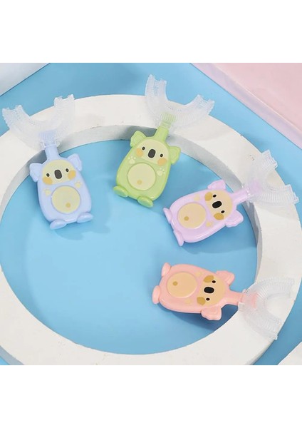 Mavi Küçük Stil Bebek U Şekli Diş Fırçası Ergonomik Tasarım 45 Derece Diş Temiz Yumuşak Kürk Malzeme Diş Fırçası Çocuklar Günlük Malzemeleri (Yurt Dışından)