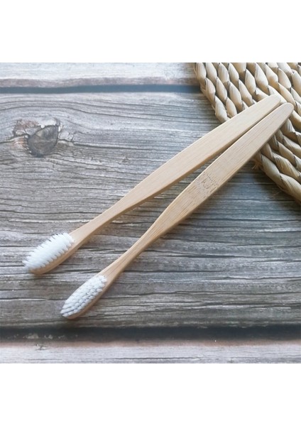 Beyaz 2 Adet Tarzı Doğal Saf Bambu Diş Fırçası Taşınabilir Yumuşak Saç Diş Fırçası Çevre Dostu Fırçalar Ağız Temizleme Bakım Araçları (Yurt Dışından)