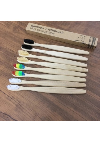 Sarı Stil Et Doğal Bambu Diş Fırçası Çevre Dostu Ahşap Diş Fırçaları Seyahat ile Yumuşak Kıllar Diş Fırçası Kutusu Ağız Bakımı Yetişkinler (Yurt Dışından) modelleri