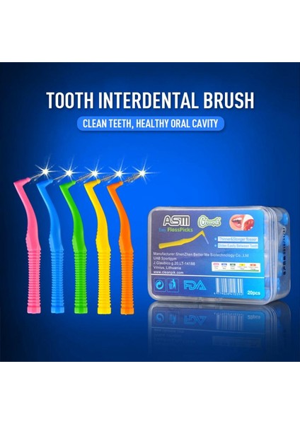 No.2 Tarzı Açı Interdental Fırçalar L Şekilli Ipi Interdental Temizleyici Ortodontik Diş Fırçası Kürdan Ağız Bakımı Aracı (Yurt Dışından)