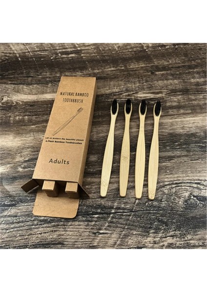 Siyah Stil Ack Diş Fırçası Çevre Dostu Bambu Saplı Yumuşak Kıllar Biyolojik Olarak Parçalanabilir Çevresel Olarak Taşınabilir Seyahat Diş Fırçası Seti (Yurt Dışından)