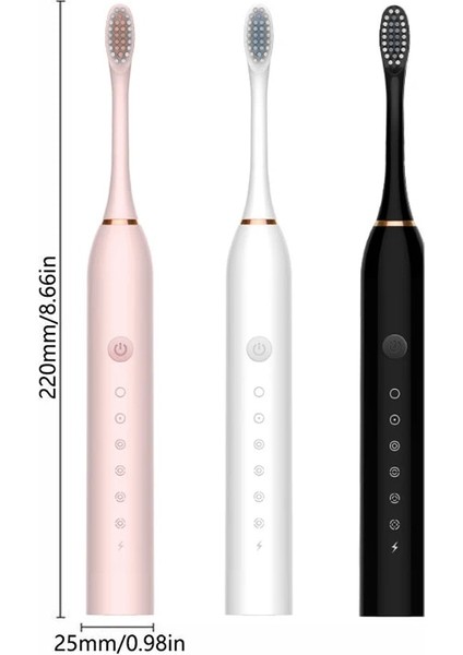 1-3 1 Adet Tarzı Yetişkinler Için USB Şarj Edilebilir Elektrikli Diş Fırçaları Çocuk Akıllı Zamanlayıcı Beyazlatma Diş Fırçası Ipx7 Su Geçirmez Değiştirilebilir 4 Fırça Kafası (Yurt Dışından) modelleri