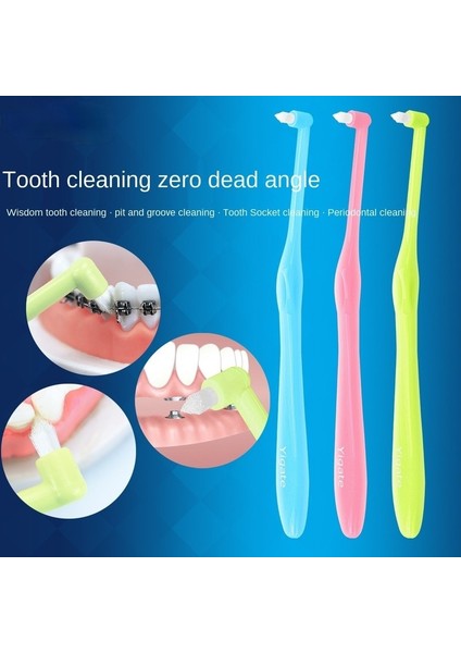 Mavi Stil Ortodontik Yumuşak Saç Yetişkin Çocuk Diş Telleri Giymek Interdental Fırça Küçük Kafa Bilgelik Dişleri Taşınabilir (Yurt Dışından)
