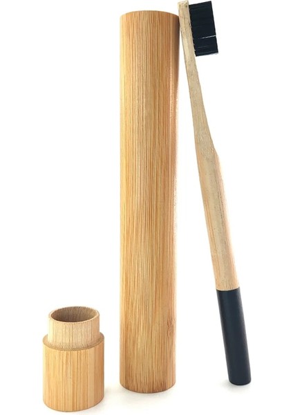 493-C-1 Stili Bambu Tüplü Bambu Diş Fırçası Çevre Dostu Doğal Bambu Diş Fırçası Seyahat Çantası Yumuşak Kafa Dişleri Bruacking (Yurt Dışından)