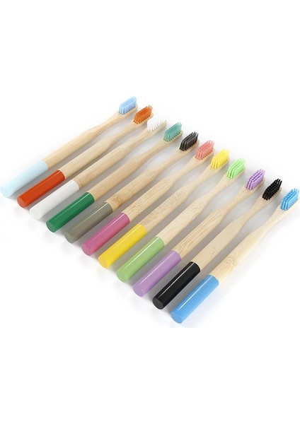No.4 Tarzı Çok Renkli Doğal Bambu Yumuşak Kıl Diş Fırçası Çevre Dostu Bambu Diş Fırçası Ağız Sağlığı Beyazlatma Fırçası (Yurt Dışından) fırsatları