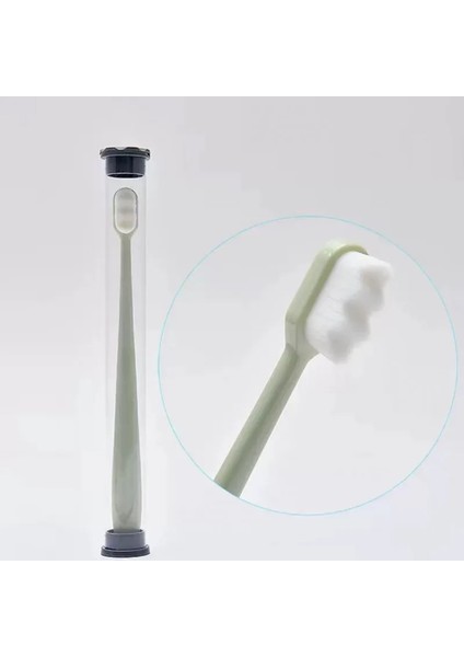 Yeşil-A Tarzı Kutulu Taşınabilir Seyahat Diş Fırçası Ultra-Ince Yumuşak Saç Çevre Dostu Pregnantsoft Fiber Nano Diş Fırçası Ağız Hijyeni Arabası (Yurt Dışından)