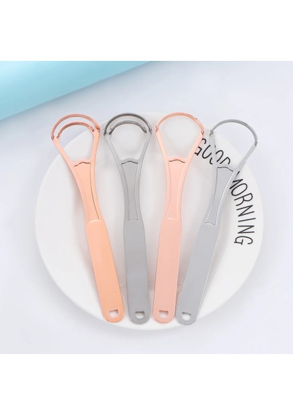 No.2 Tarzı 1 Adet Paslanmaz Çelik Dil Kazıyıcı Temizleyici Metal Sargılar Yeniden Kullanılabilir ve Çevre Dostu Dil Fırçası Taze Nefes Kazıyıcı (Yurt Dışından)