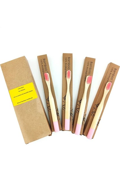 4 Adet Gri Stil Ldren Diş Fırçası Kitleri Bambu Ahşap Diş Fırçası Yumuşak Kıllar Çocuk Diş Burçları Ahşap Bebek Ağız Bakımı Temizleme Araçları (Yurt Dışından) modelleri