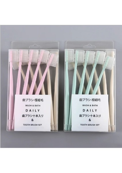 Pirinç Pembesi Tarzı Macaron Diş Fırçası Çevre Dostu Bambu Kömür Yumuşak Ince Kıl Yetişkinler Için Diş Fırçası Diş Fırçası Seyahat Etmek Yürüyüş Için (Yurt Dışından) fiyatları