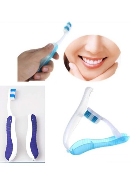Derin Mavi Stil 1 Adet Taşınabilir Katlanabilir Katlanır Diş Fırçası Plastik Dayanıklı Mini Açık Kamp Seyahat Yumuşak Katlanır Diş Fırçası Rastgele (Yurt Dışından)