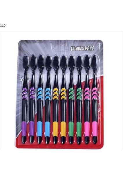 LISHI719 Tarzı 10 Paket Bambu Kömür Diş Fırçası Yetişkin Yumuşak Saç Çift Ince Saç Ailesi Paketi Bambu Diş Fırçası Karbon Nano Diş Fırçası (Yurt Dışından) modelleri