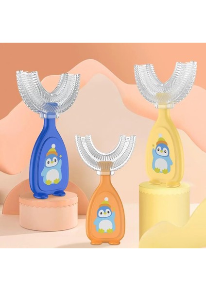 Mavi Büyük Stil Çocuklar Diş Fırçası Kolu 360 Derece Temizleme Taşınabilir Bebek U Şekli Diş Fırçası Sakız Bakımı Için (Yurt Dışından) fiyatları