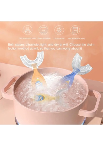 Mavi Büyük Stil Çocuklar Diş Fırçası Kolu 360 Derece Temizleme Taşınabilir Bebek U Şekli Diş Fırçası Sakız Bakımı Için (Yurt Dışından) fırsatları