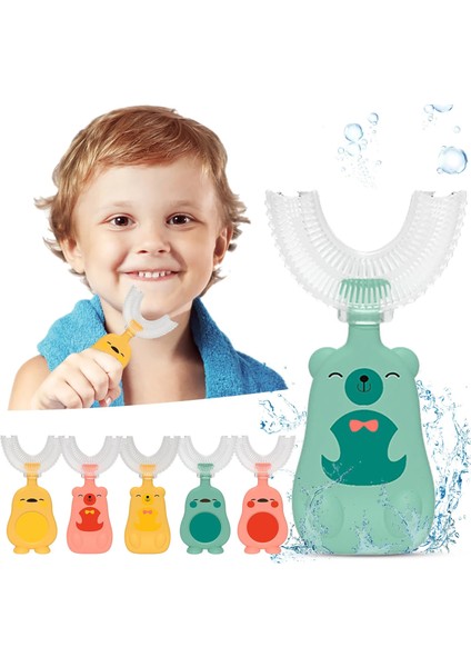 Agl Stili Bebek Toothbruldre Derece U-Şekilli Çocuk Diş Fırçası Dişlikleri Yumuşak Silikon Bebek Fırçası Çocuklar Dişleri Ağız Bakımı Temizleme (Yurt Dışından)