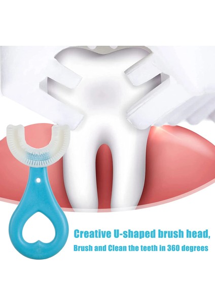 No.4 Tarzı Bebek Toothbruldre Derece U-Şekilli Çocuk Diş Fırçası Dişlikleri Yumuşak Silikon Bebek Fırçası Çocuklar Dişleri Ağız Bakımı Temizleme (Yurt Dışından)