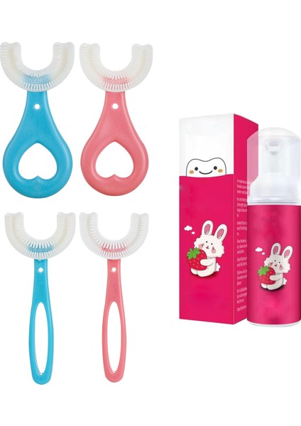 No.4 Tarzı Bebek Toothbruldre Derece U-Şekilli Çocuk Diş Fırçası Dişlikleri Yumuşak Silikon Bebek Fırçası Çocuklar Dişleri Ağız Bakımı Temizleme (Yurt Dışından)