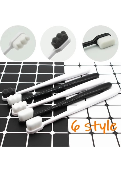 No.4 Tarzı Ultra-Ince Yumuşak Diş Fırçası Milyon Nano Kıl Yetişkin Diş Fırçası Diş Derin Temizleme Taşınabilir Seyahat Diş Ağız Bakımı Fırçası (Yurt Dışından)