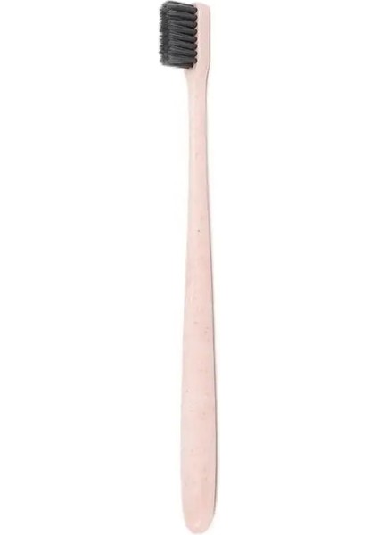 1 Adet Pembe Stil Çevre Dostu Taşınabilir Seyahat Diş Fırçası Buğday Samanı Saplı Bambu Kömür Diş Fırçası Çocuklar ve Yetişkinler Için Dil Temizleyici (Yurt Dışından)