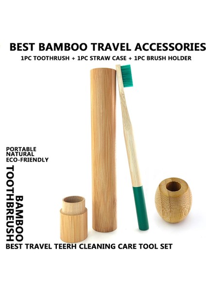 Sarı Stil 1 Adet Doğal Sütun Bambu Diş Fırçası Seti Taşınabilir El Sanatları ile Tüp Bambu Kılıf Bambu Diş Fırçası Tutucu Seyahat Kamp Için (Yurt Dışından)