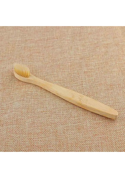 Bej Tarzı 1 Adet Çevre Bambu Kömür Diş Fırçası Ağız Sağlığı Düşük Karbon Orta Yumuşak Kıl Fırçalar Ahşap Saplı Diş Fırçası (Yurt Dışından)