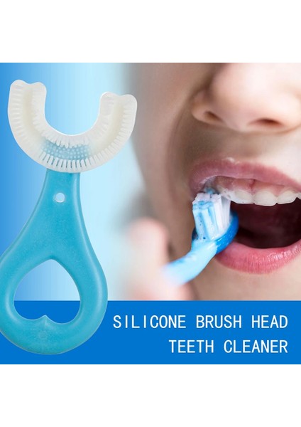 Mavi Bir Stil Bebek Toothbruldre Derece U-Şekilli Yaşında Çocuk Diş Fırçası Silikon Bebek Fırçası Çocuklar Ağız Bakımı Temizleme (Yurt Dışından) fırsatları