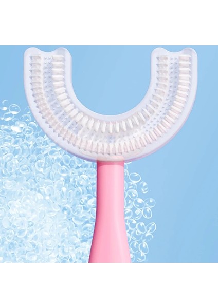 6-12 Yaş-Açık Mavi Tarz U-Şekilli Diş Fırçası Silikon Diş Fırçası Temizleme Diş Fırçası U Diş Fırçası Bebek Ağız Tarzı Çocuk Temizleme Fırçası Yaş Oral (Yurt Dışından)