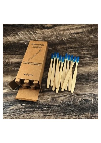 Mavi Stil Ack Diş Fırçası Çevre Dostu Bambu Saplı Yumuşak Kıllar Biyolojik Olarak Parçalanabilir Çevresel Olarak Taşınabilir Seyahat Diş Fırçası Seti (Yurt Dışından)