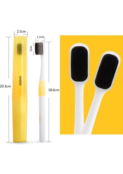 Mavi Stil Süper Yoğun Kıllar Diş Fırçası Ultrasoft Bambu Kömür Elyaf Yumuşak Ağız Bakımı Hamile Hassas Diş Etleri Için Seyahat Çantası ile 35G (Yurt Dışından) modelleri