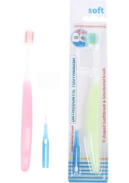 ELHB0719-BL Stili 3 Adet U Şekli Ortodontik Diş Fırçası Diş Fırçası Baş Örtüsü Interdental Denta Ipi (Yurt Dışından)