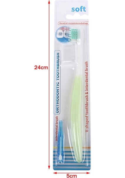 ELHB0719-BL Stili 3 Adet U Şekli Ortodontik Diş Fırçası Diş Fırçası Baş Örtüsü Interdental Denta Ipi (Yurt Dışından)