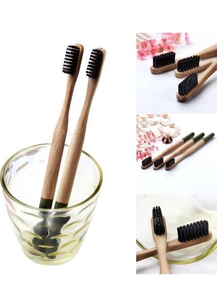 No.1 Tarzı Dro Doğal Bambu Diş Fırçası Yumuşak Kıl Çevre Dostu Seyahat Diş Fırçası Ağız Bakımı Ahşap Saplı Cepillo De Dientes (Yurt Dışından)