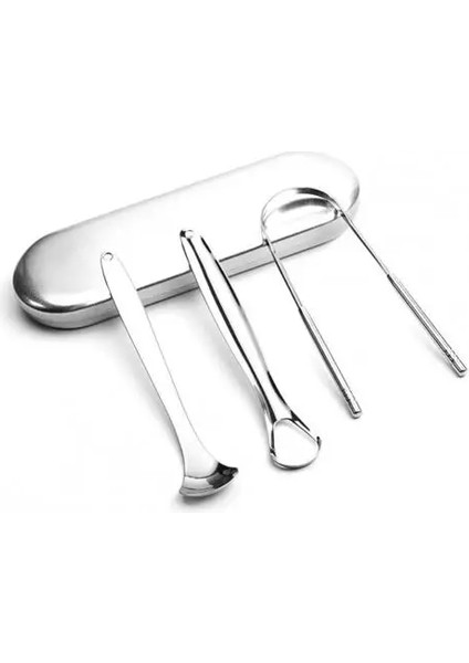 Gümüş Takım Elbise Tarzı Yetişkinler Için Dil Fırçası Mükemmel Uyum Ergonomi Kolu 3 Tip Paslanmaz Çelik Dil Kazıyıcı Metal Temizleyici Dil Fırçası (Yurt Dışından)