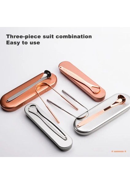 Gümüş Takım Elbise Tarzı Yetişkinler Için Dil Fırçası Mükemmel Uyum Ergonomi Kolu 3 Tip Paslanmaz Çelik Dil Kazıyıcı Metal Temizleyici Dil Fırçası (Yurt Dışından) fırsatları