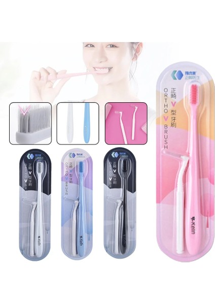 Açık Pembe Tarzı Diş Telleri ve Ortokontikler Için Ağız Temizliği Küçük Kafa V-Şekilli Bas Fırçalama Diş Fırçası V-Trim Ortodontik Diş Fırçası Diş Fırçası (Yurt Dışından) fiyatları