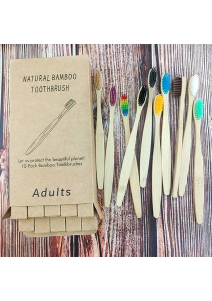 Ramdon Renk Stili Lot Bambu Ahşap Diş Fırçası Yumuşak Saç Korkuluk Diş Fırçaları Doğal Bambu Kömür Diş Fırçası Eksiz Kraft Paketi (Yurt Dışından)
